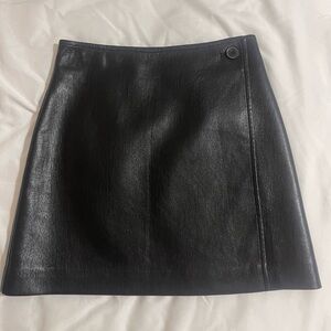 Aritzia Babaton Leather Wrap Skirt